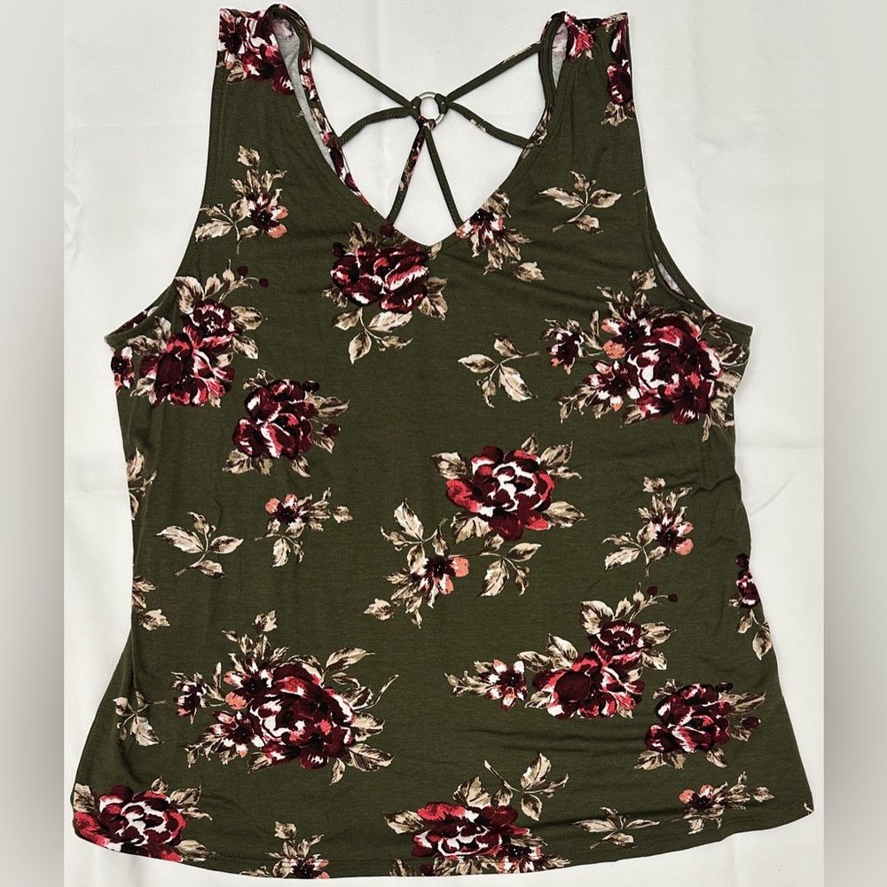 Papermoon Olive Floral Tank Top